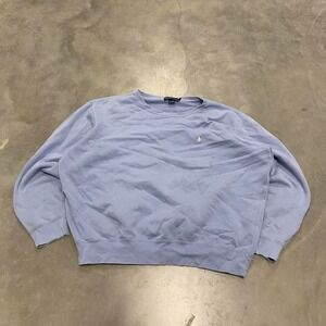 Vintage y2k 90s polo ralph Lauren spellout baby blue boxy crewneck sweatshirt